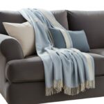Plaid Illapa – Bleu Ciel & blanc (100 % Baby Alpaga)