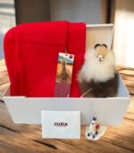 Coffret Cadeau Femme – Écharpe Rouge & Peluche d’Alpaga (20 cm)