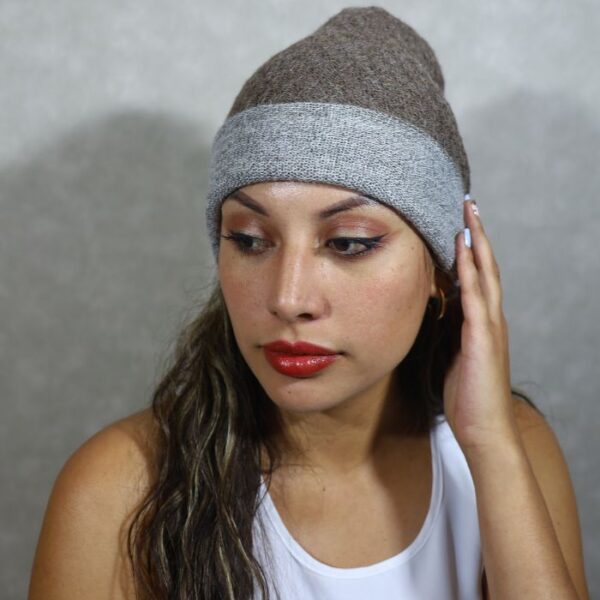 Chapeau double face marron plomb